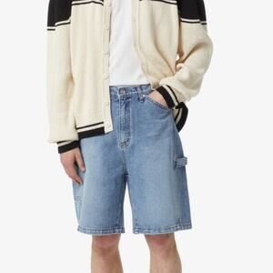 Dunst Curved Denim Carpenter Shorts S Bermuda Gorpcore Korean Streetwear Retro